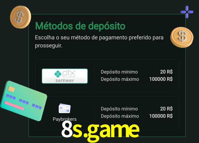 O cassino 8s.game oferece uma grande variedade de métodos de pagamento